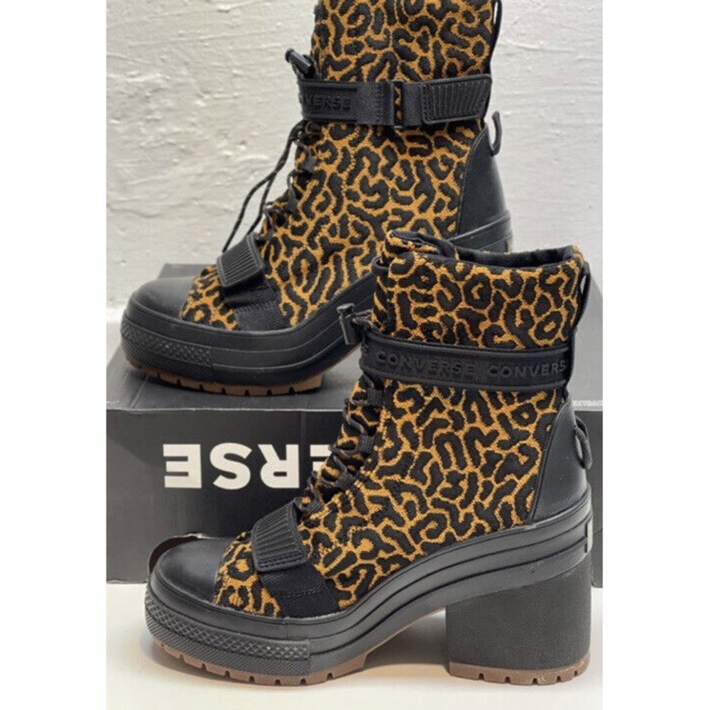 Converse Sneaker Boot Platform‎ CTAS GR 82 Black Soba Leopard Women's Size 6 New